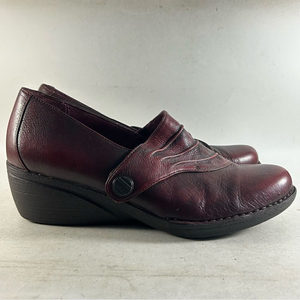 Dansko Aimee Women’s Leather Wedge Shoes Wine Red Size EU 41 US 10.5